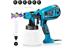 UINCLU Paint Sprayer, 750W Electric Spray Gun with 1400ML Container, 6 Nozzles & 3 Patterns, Professional Adjustable Atomization Width, for Furniture, Fence, Walls, Door, Garden Chairs etc(Blue)