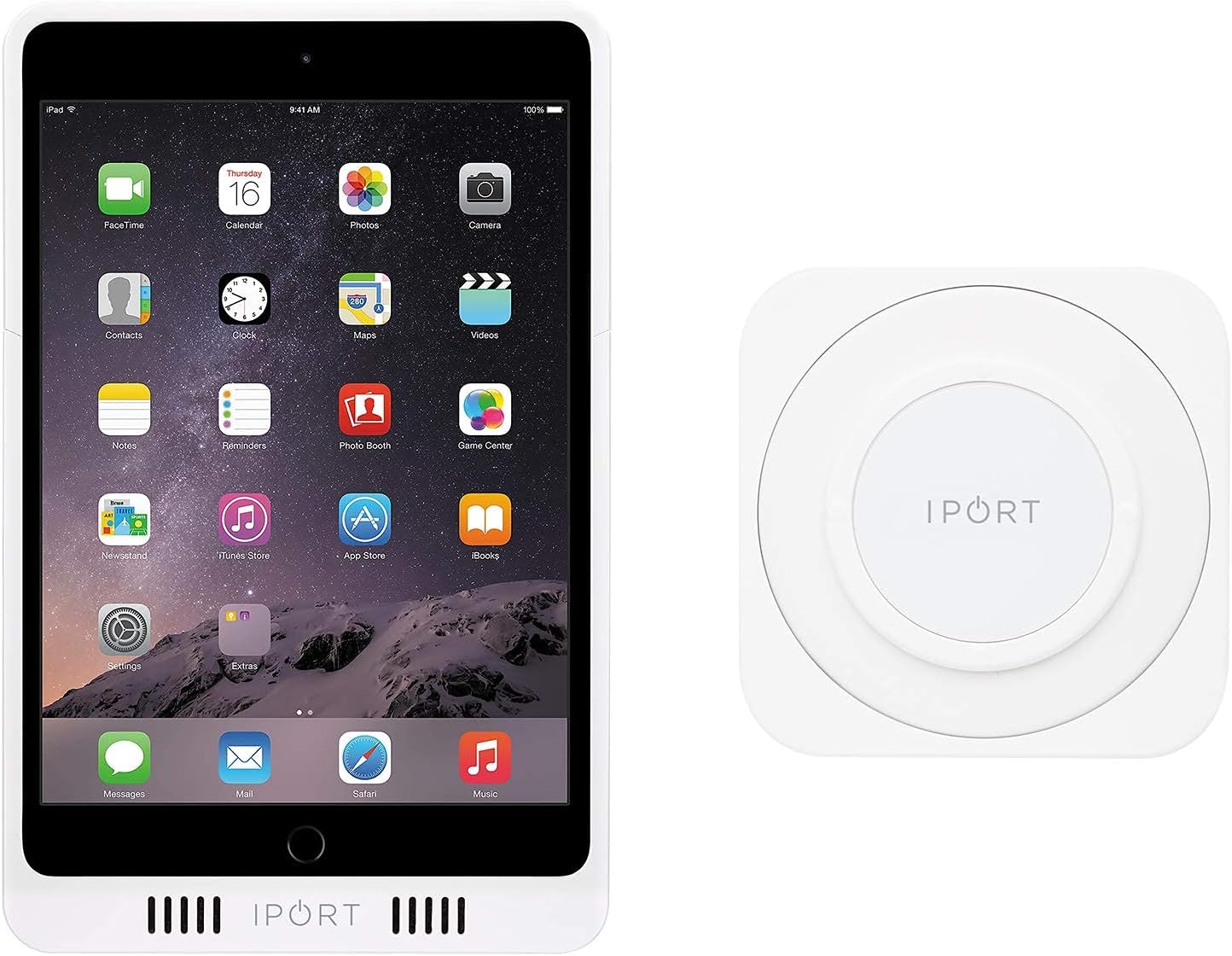 IPORT Launch (LaunchPort) Case Wireless Charging iPad Mini Case and Launch WallStation iPad Mount - White - Compatible with iPad Mini 5th gen, iPad Mini 4, iPad Mini 3, iPad Mini 2, and iPad Mini