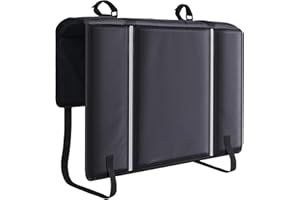 WOLFWILL Tailgate Bike Pad for 2 Bikes, Truck Tailgate Bike Protection with Reflective Strips Tool Pocket, Weatherproof Tailgate Cover for Mountain Bikes Transportation