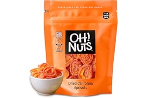 Oh! Nuts Dried Apricots California – 1 lb – No Sugar Added – Packed in New York Zip-Seal Bag to Preserve Natural Freshness and Quality