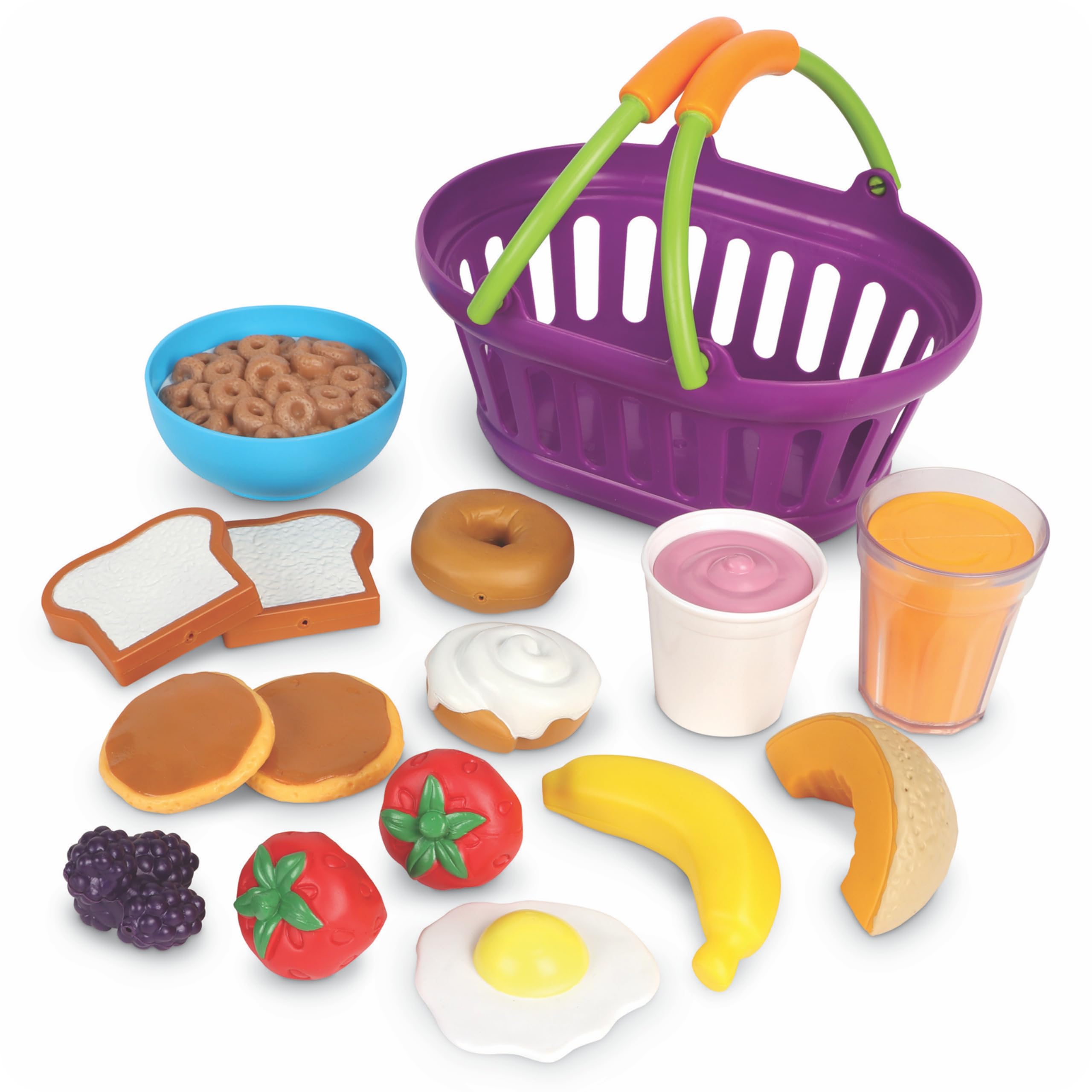 Learning Resources New Sprouts Breakfast Basket, Pretend Play Toy for Toddlers, Preschool Learning Toys, Kitchen Play Toys for Kids