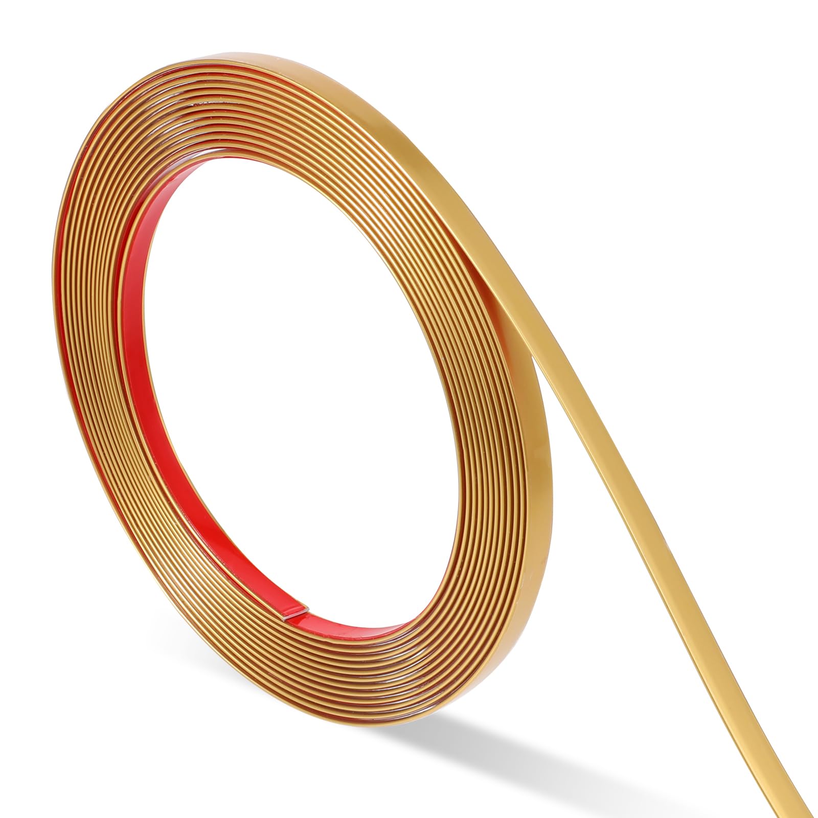 Photo 1 of 16.4 ft Gold Peel and Stick Trim Border for Mirror Strips Frame Trims Wall Ceiling Floor Cabinet Tile Edge Molding Trim for DIY Home Decoration (6.6mm/0.26" Wide)