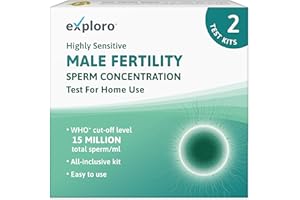 Exploro Sperm Check Fertility Test for Family Planning, Sperm Test for Men to take Male Fertility Test, Fertility Test for Men for Sperm Check, Sperm Test Kit to Test 15 Million Sperm/ml [2 Pack]