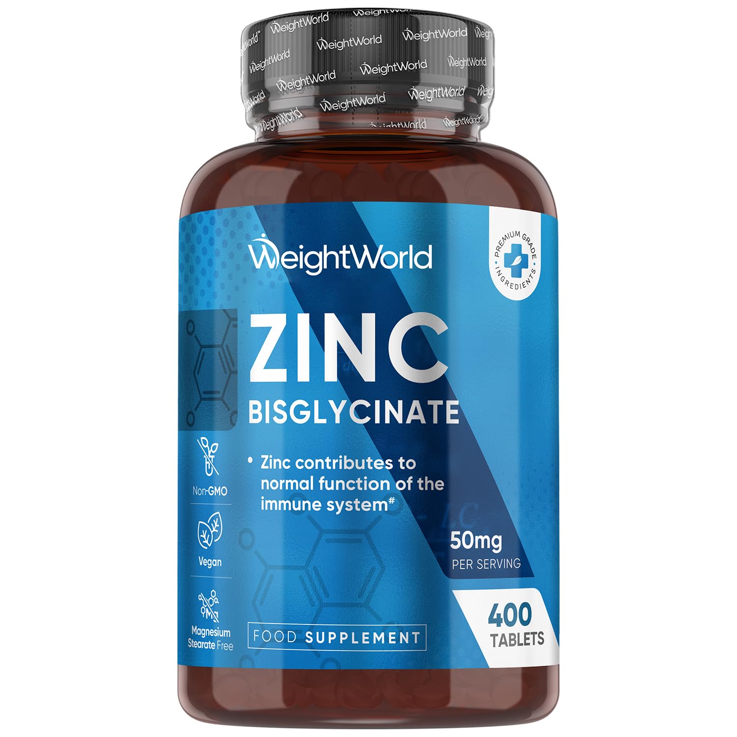 Zinc Tablets 50mg | 400 Tablets | 6+ Months Supply | Zinc Supplements for Men & Women - 2-a-Day | Travel-Friendly | No Artificial Flavours Added | Non-GMO, Vegan & Magnesium Stearate-Free