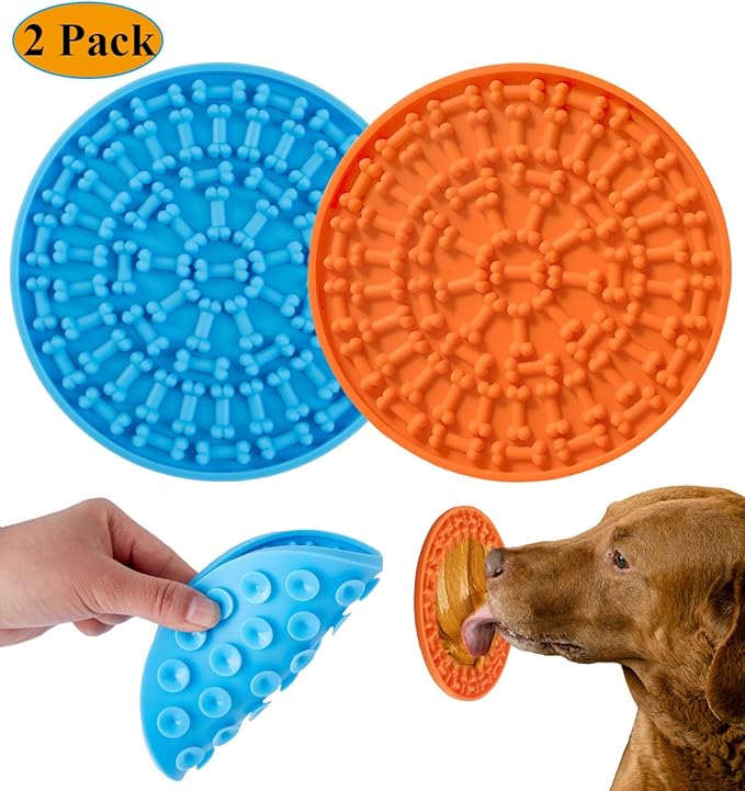 KMNKSCN 2 PCS Dog Lick Pad Dog Washing Distraction Device