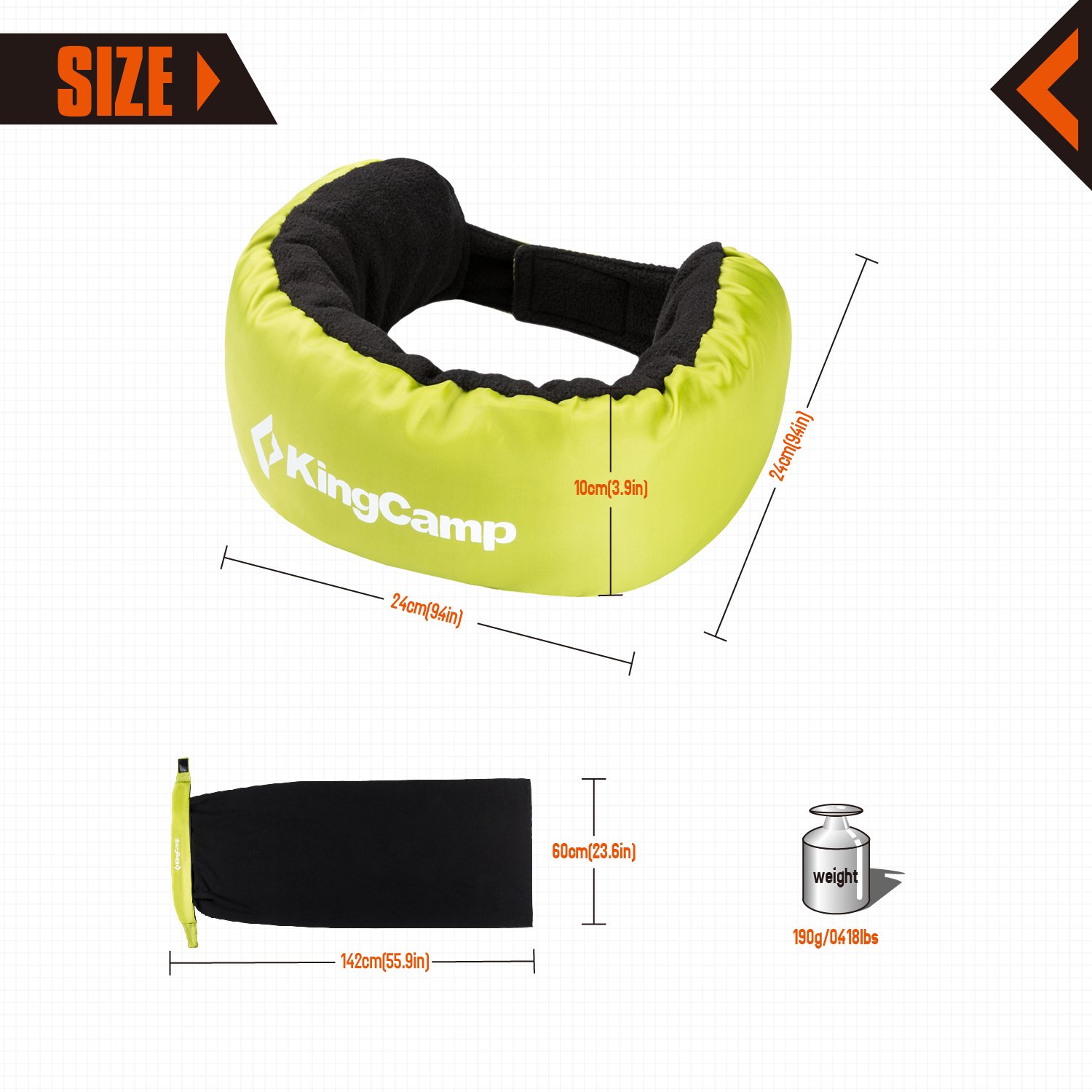 KingCamp 3 IN 1 (Pillow / Scarf / Blanket) Neck Pillow, Green