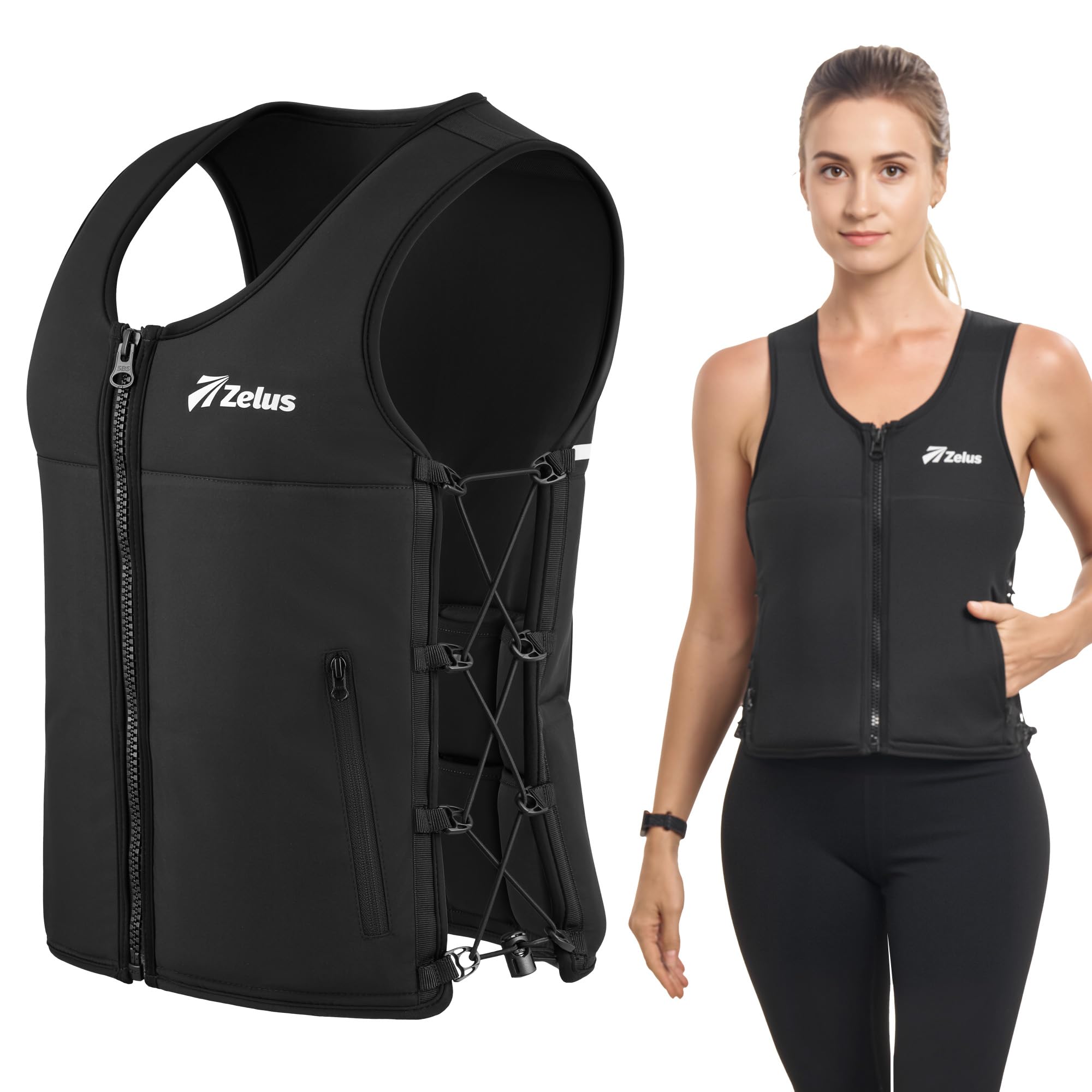 Photo 1 of ZELUS Z-Fit Weighted Vest, 15lb. Weight Vest for Women Men with Adjustable Soft Iron Weights, Unisex Training Vest for Walking Strength Training, Workout Vest with Pockets Reflective Strip, Medium