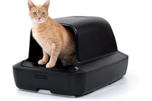 PetSafe ScoopFree Crystal Pro Self-Cleaning Cat Litter Box System – Enclosed Front-Entry – Advanced Odor Control – Includes 1 Disposable Crystal Litter Tray – Black (ZAL00-18159)