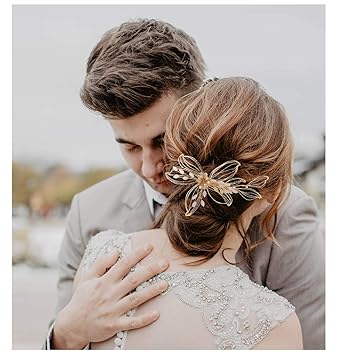 Amazon Com Sweetv Vintage Wedding Hair Comb Gold Wire Wrapped