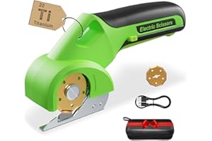 Virsin 4V 2000mAh Cordless Cardboard Cutter, Electric Box Cutter for Cardboard with 2 Titanium Blades, LED & Safety Lock, Rotary Cutter for Fabric, Stocking Stuffers Gifts for Men Women - Leaf Green