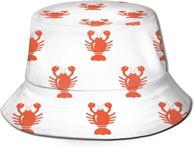Lobsters Pattern Sun Blocking Caps Unisex Summer Travel Beach Sun Hat