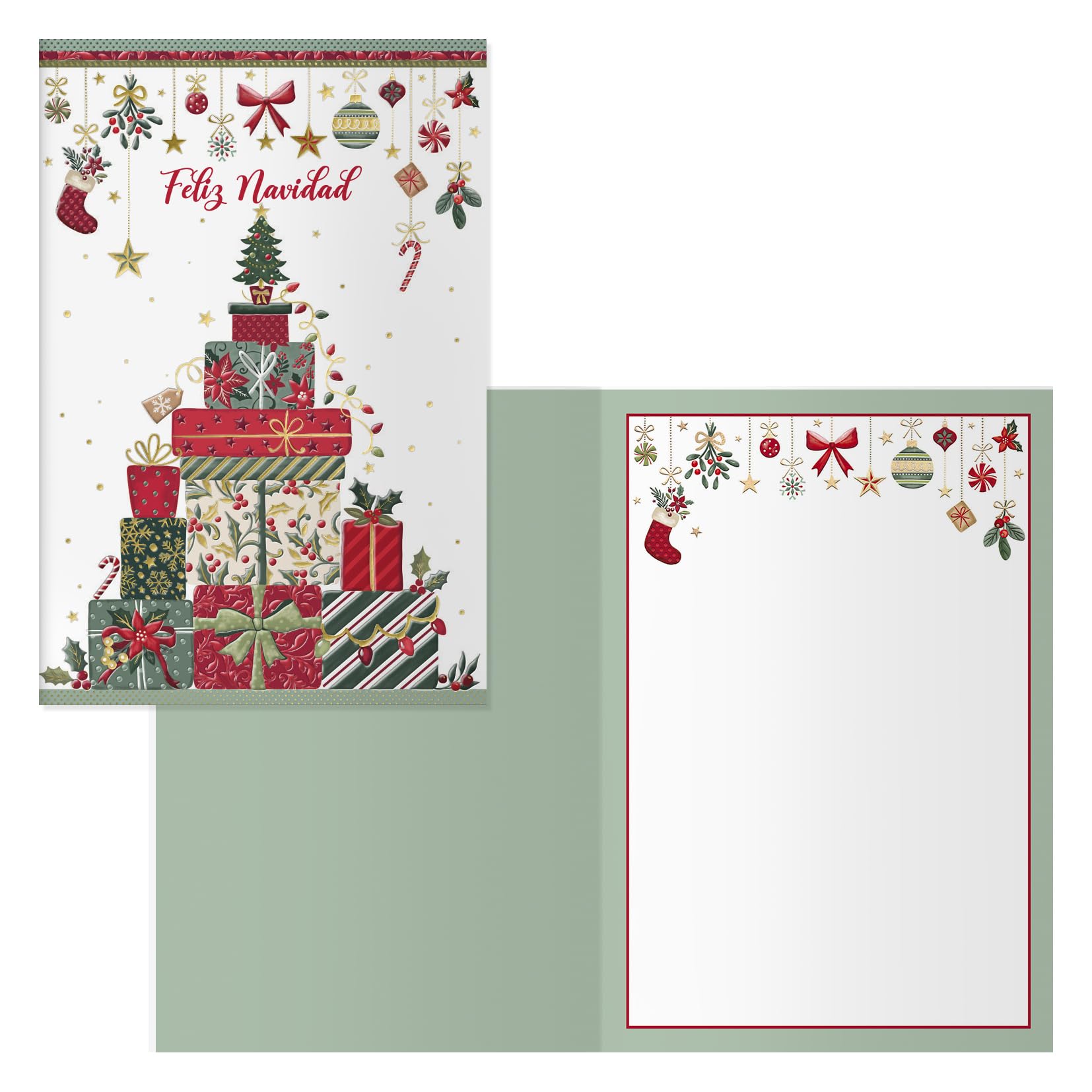 DOHE - Christmas Greeting Cards - Pack of 6 - Size: 11.5 x 17 cm (closed) - Includes envelope to store the card - Model Regalos