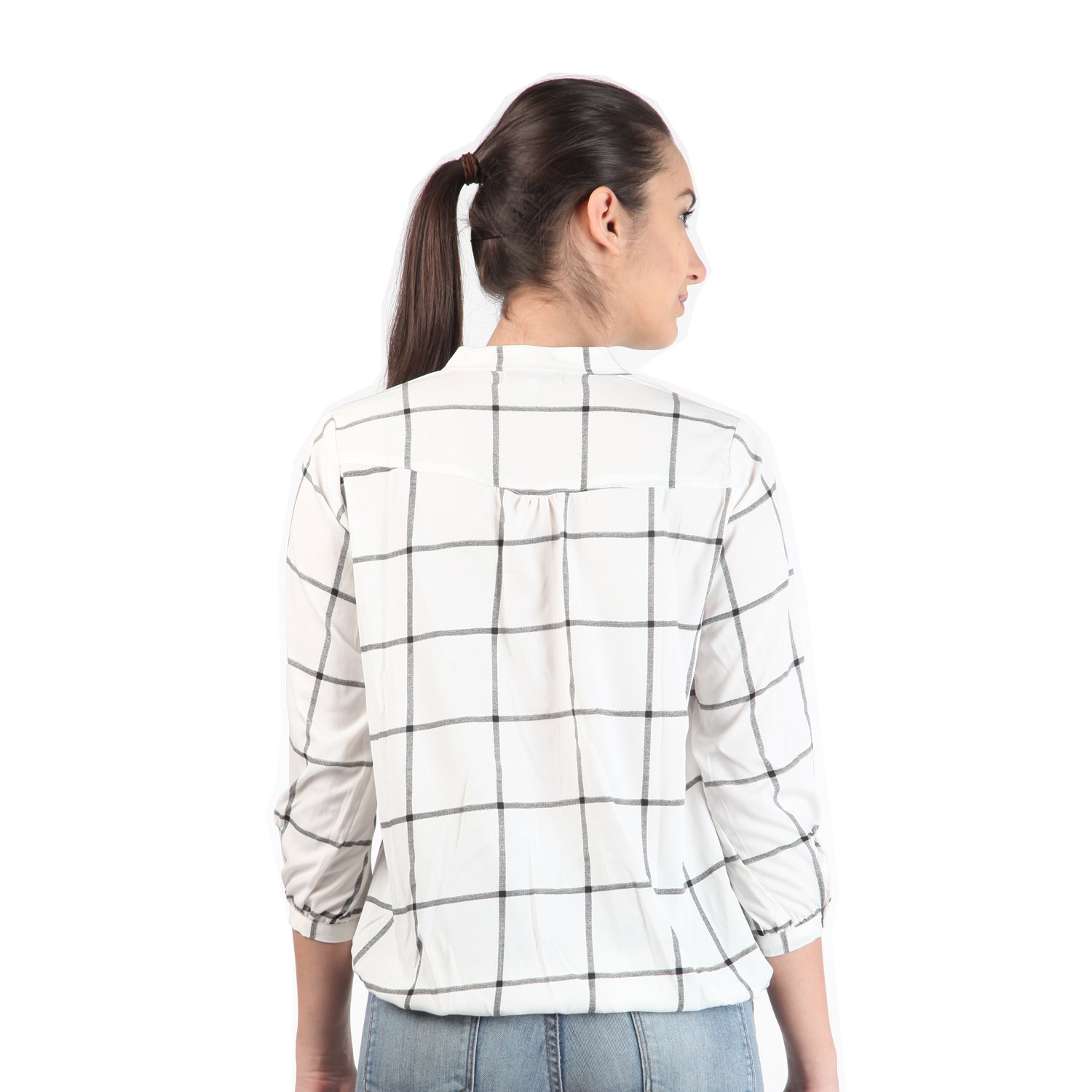 mallory winston window pane women's balloon top