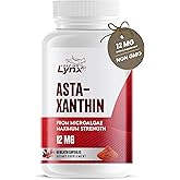 Astaxanthin 12mg – Antioxidant Supplement for Skin, Eye & Cellular Health | 60 Capsules (60-Day Supply) | Natural Microalgae Extract for Recovery, Immunity, & Anti-Aging Support | Non-GMO