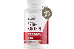 LEAPING LYNX Astaxanthin 12mg – Antioxidant Supplement for Skin, Eye & Cellular Health | 60 Capsules (60-Day Supply) | Natural Microalgae Extract for Recovery, Immunity, & Anti-Aging Support | Non-GMO