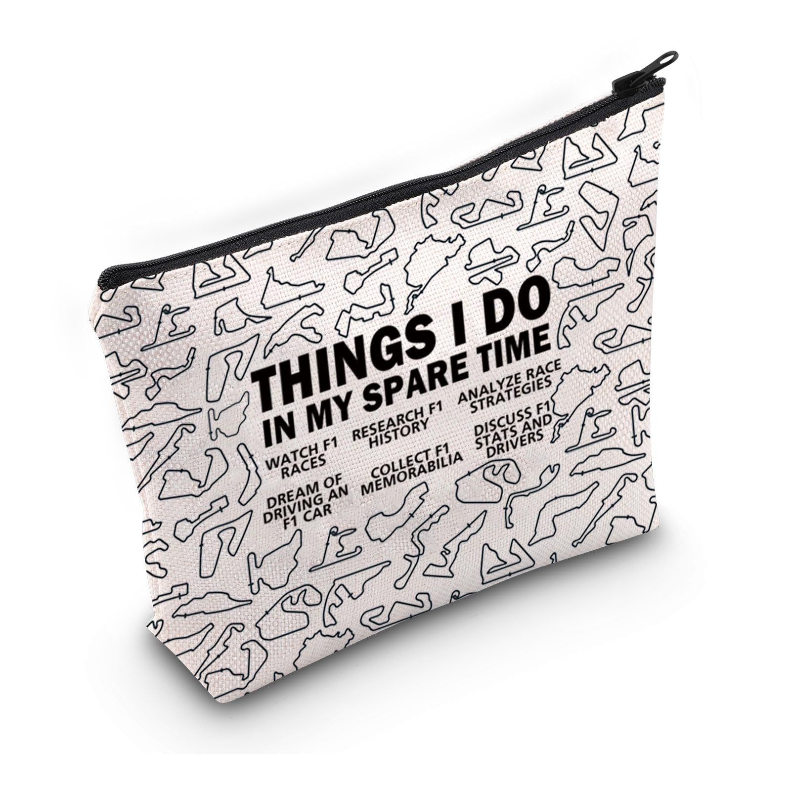PYOUL Racing Car Lover Gift Things I Do in My Spare Time Car Racing Makeup Bag Car Fan Cosmetic Bag Racing Merch Track Lover Gift (Spare Time Car Racing B)