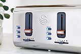 Swan Nordic 4 Slice Toaster 1500W 6 Browning Levels Defrost Reheat White view 5