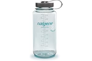 Nalgene Sustain Tritan BPA-Free Water Bottle Made with Material Derived from 50% Plastic Waste, 32 OZ, Wide Mouth, Seafoam