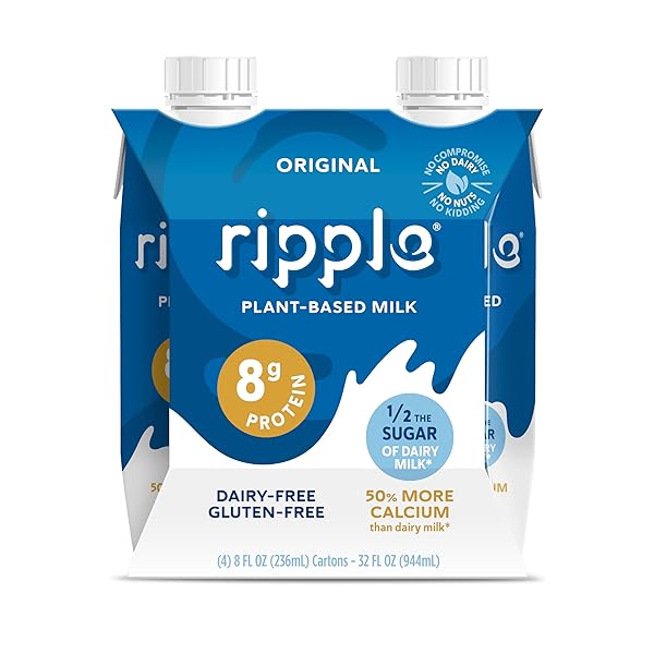 RIPPLE NON-DAIRY MILK, ORIGINAL | VEGAN MILK WITH...