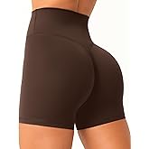 Olmlmt Biker Shorts Women 4.5" Hidden Scrunch High Waisted No Front Seam Yoga Workout Shorts