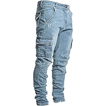 Amazon.com: Hoyomi Cargo Jeans Pants for Men,Retro