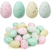 24 Pcs Plastic Speckled Easter Egg, 2.4in 4 Color Faux Pastel Speckled Eggs | Easter Speckled Eggs Bowl Vase Filler, Decorative Easter Eggs for Home Tables Centerpieces DIY Craft Spring Decor (Pastel)