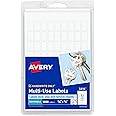Avery Multi-Use Removable Labels, 3/8" x 5/8", White, Non-Printable, 1,008 Blank Labels Total (5414)