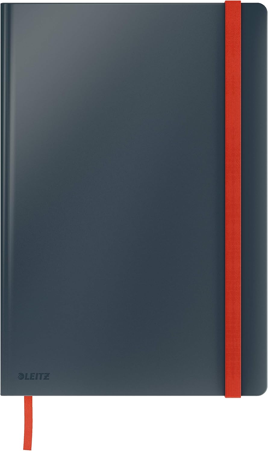 Leitz Large (B5) Squared Hardcover Notebook, 80 Sheet, Cosy Range, Velvet Grey, 44820089, B5 Squared