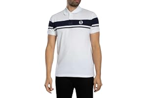 Sergio Tacchini Men's Young Line Polo Shirt, White/Maritime Blue