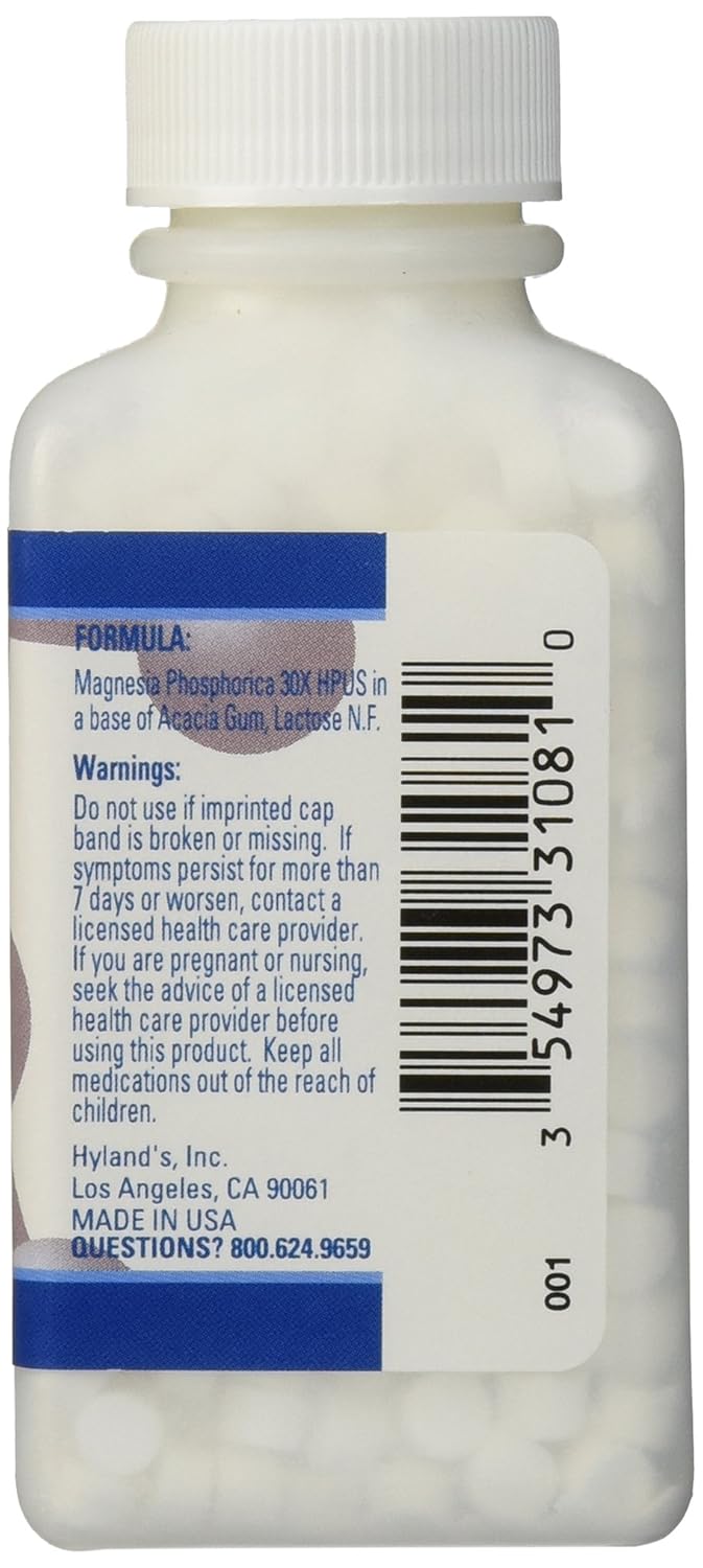 PMS Relief, Natural Homeopathic Relief of Menstrual Pain and Muscle Cramp Symptoms by Hyland's, Muscle Relaxer, Quick Dissolving #8 Cell Salt Magnesia Phosphoric 30X Tablets, 500 Count: Beauty