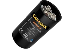 CANAMAX 124-149 uf 124/149 MFD 220-250VAC 50/60 Hz AC Electric Round Run Start Capacitor - Universal Fit for AC Motor Run or Fan Start, Cool or Heat Pump Air Conditioner Motor Applications CON-124-110