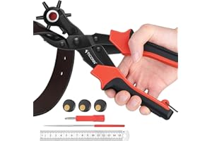 TICONN Leather Hole Punch Tool Set, Heavy Duty Multi-Size Hole Puncher Tool for Belts, Watch Bands, Plastic, Fabric