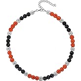 SUPBOMM Baseball Ice Necklace, Bling Beaded Necklaces, Drip Chain, League Team Colors Gifts for Men