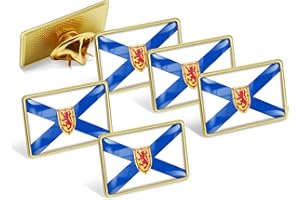 6/50/100 Metal Nova Scotia Flag Lapel Pins,Jewelry Quality Gold Enamel Canadian Province Flag Pins Bulk,Canada Day pins Souve