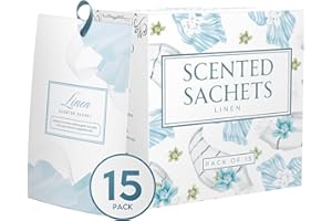 15 Pack Fresh Linen Sachets for Drawers and Closets, Scented Sachets for Drawers, Closet Freshener Sachet for Drawers to Refr