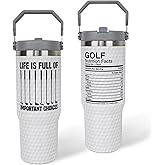 Golfer Gifts for Men, Dad, Husband, Grandpa, Him, Brother,30Oz Golf Tumbler Stainless Steel Mug with Top Handle and Straw, Worlds Okayest Golfer Golf Lover Travel Cup