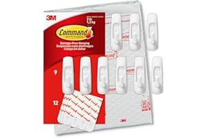Command Medium Utility Hooks, Damage Free Hanging Wall Hooks with Adhesive Strips, Wall Hooks for Hanging Back to School Dorm