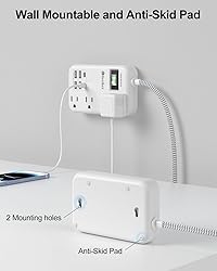 6 USB(2 USB C) Surge Protector Power Strip- 5Ft