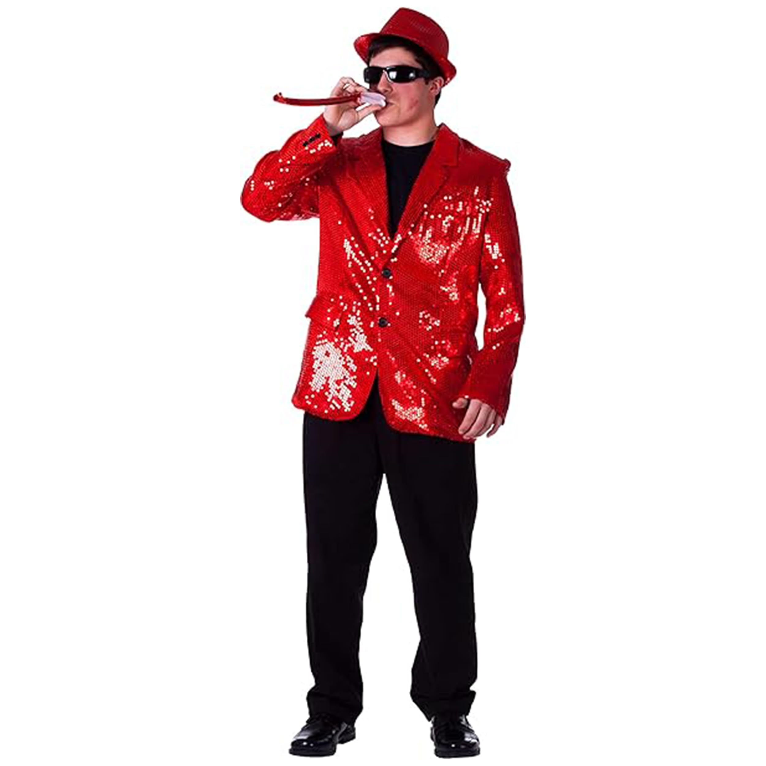 Dress Up America Fully Lined Sequin Jacket for Adult - Beautiful Dress Up Set for Role Play Red