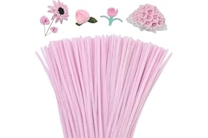 Mnuizu 200pcs Pipe Cleaners,Pipe Cleaners Chenille Stems for Craft, Fuzzy Sticks Christmas Craft Supplies for DIY Art & Creative Crafts Decorations（Light Pink）