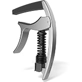 D&rsquo;Addario Guitar Capo &ndash;NS Tri Action -For 6-String Electric and Acoustic Guitars &ndash;Micrometer Tension Adjustment for Buzz-Free, In-Tune Performance -Single Hand Use &ndash;Integrated Pick Holder -Silver