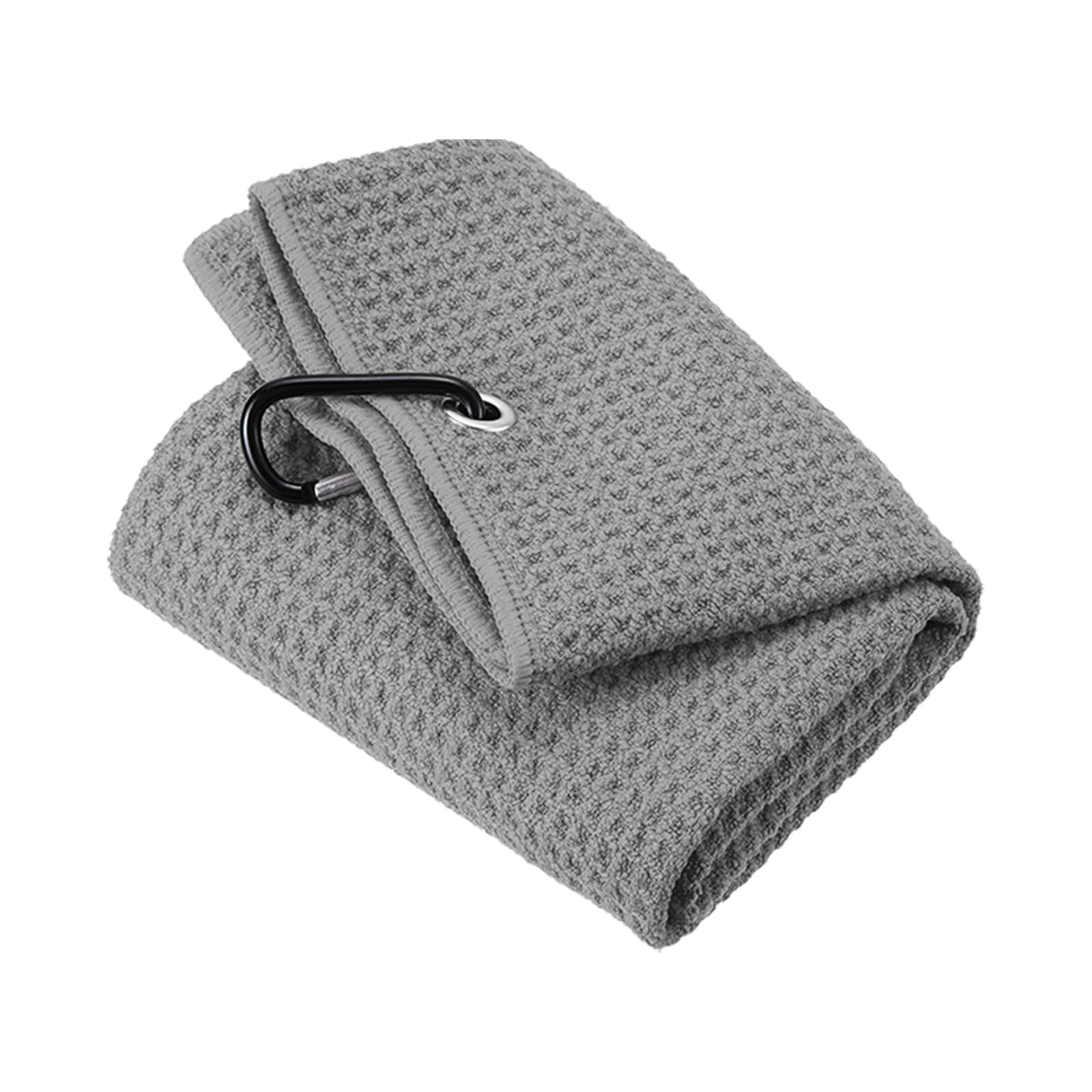 PATIKIL 24"x16" Tri-Fold Golf Towels, Waffle Pattern Towels Soft Fiber Strong Water Absorption with D Clip for Golf Lovers, Grey