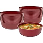 Blue Sky Edge Cranberry Bowls - 16 oz (10 Count) Disposable Round Plastic Bowls for Parties, Events & Special Occasions