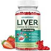 Liver Cleanse Detox & Repair Gummies, Milk Thistle Supplement with NAC, Alpha Lipoic Acid, Dandelion Root, Artichoke Leaf for Liver Detox Support, Antioxidant, Immune Support, Strawberry Flavor 60ct