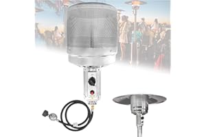 elysia Patio Heater Burner Head Replacement Assembly for 46,000 BTU Outdoor Propane Patio Heaters 304 Stainless Steel Double Cover Burner(Only Fit 2.55In Pole)