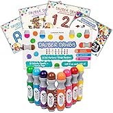 Cameron Frank Products Dot Markers for Toddlers 1-3 - Set of 8 Dauber Dawgs Washable Dot Paints with 3 Activity Book PDFs | D