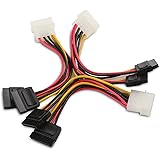 Cable Matters 3 Pack 4 Pin Molex to Dual SATA Power Y-Cable Adapter- 6 Inches