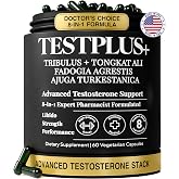 Testosterone Booster for Men, 1,450mg 8-in-1, 700mg Tongkat Ali 200:1, 60ct | Muscle, Strength, Energy, Focus, Drive &amp; Male Vitality Support: Turkesterone, Ashwagandha, Tribulus, Ginseng &amp; Maca Root