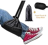 Travel Accessories Airplane Footrest Made With Premium Memory Foam, Effective To Prevent Swelling And Soreness, Portable Foot Rest For Airplane, Flight, Bus, Train, Office, And Etc. Bonus Eye Mask