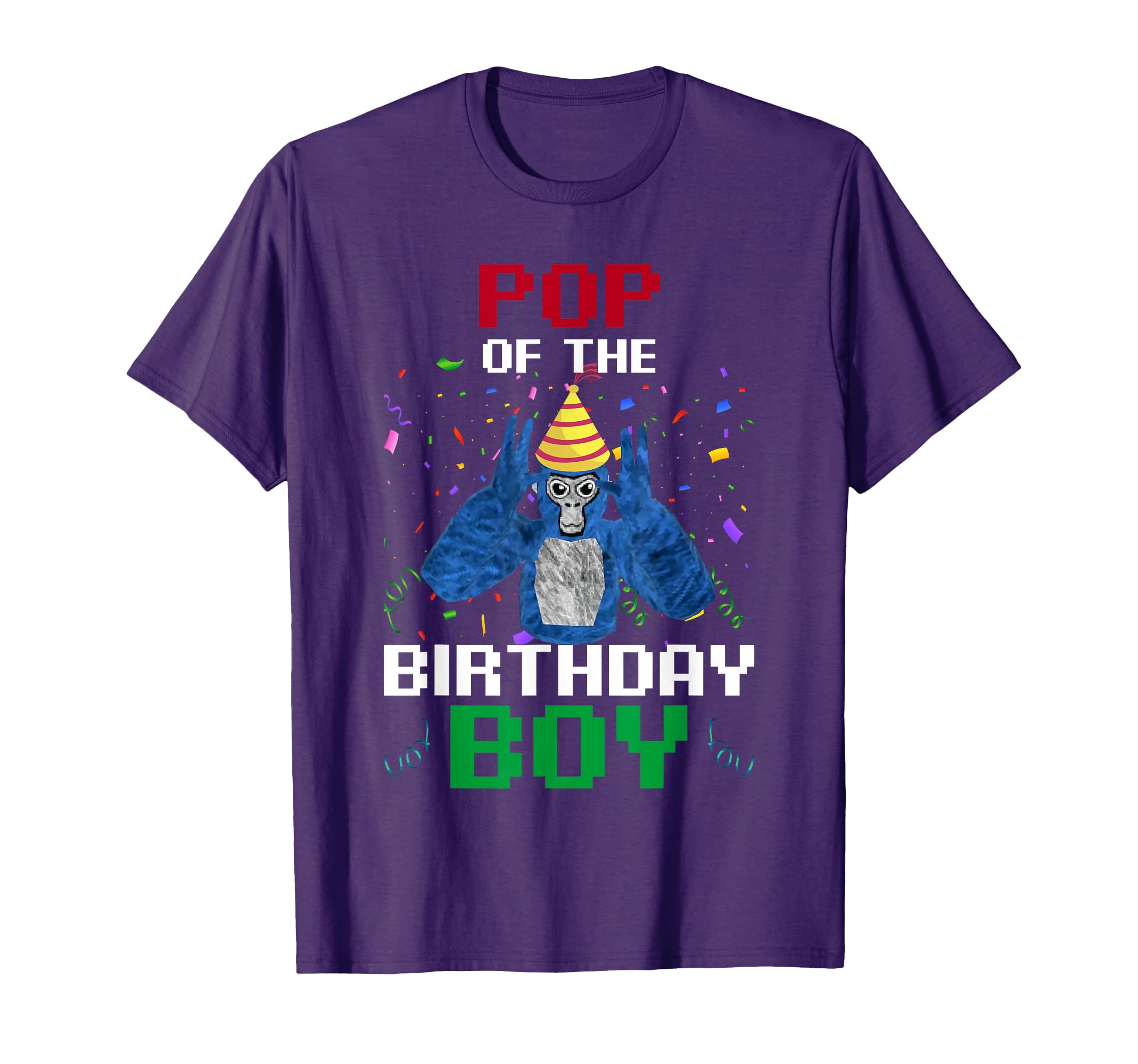 View 1 of ***BLACK-MALE SMALL ***Pop Of The Birthday Boy Funny Gorilla Video Game Boy Kids T-Shirt